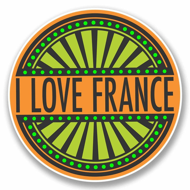 2 x I Love France Vinyl Sticker