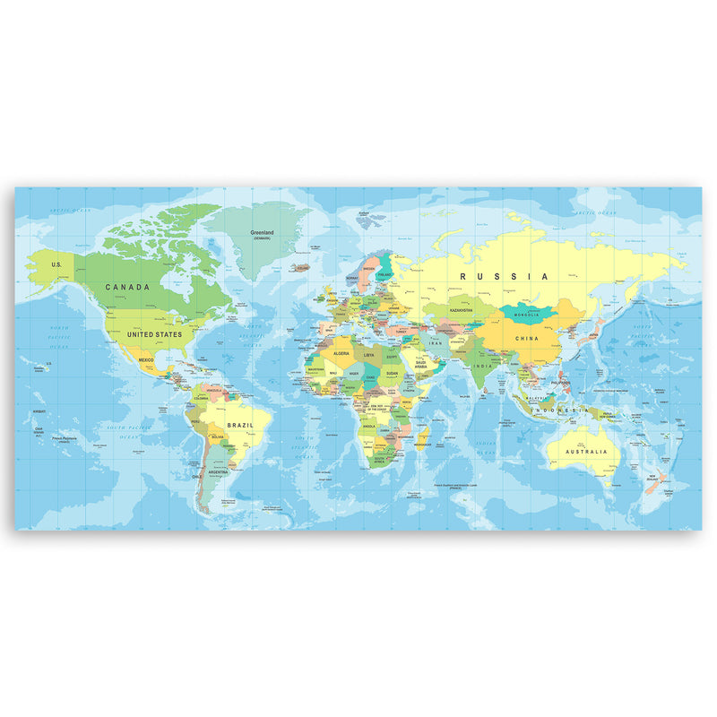 Fish Tank Background - Colourful World Atlas Map